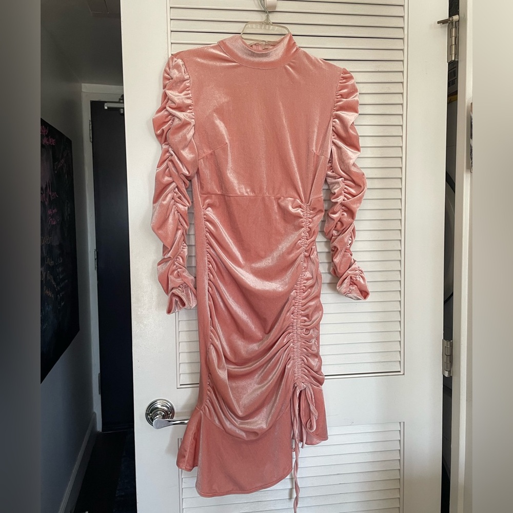 Sexy Bodycon Long Sleeve Ruched Ruffle Turtleneck Party Dress